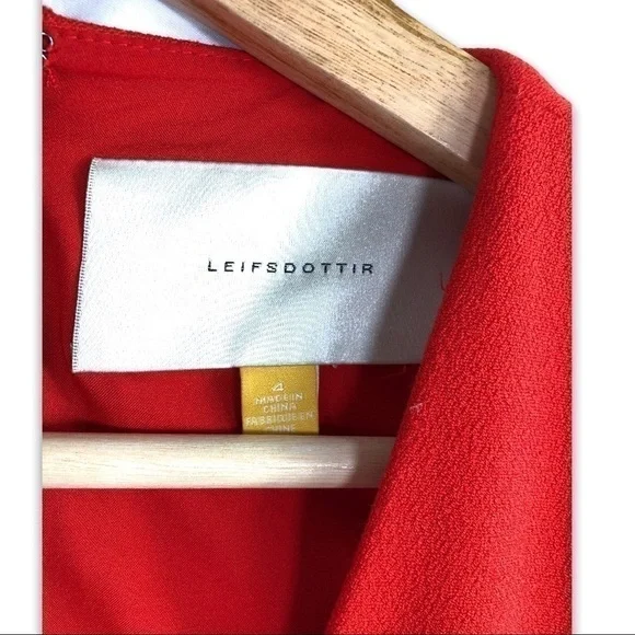 Anthro. Leifsdottir- Twist Front Red Dress - 4 - Picture 7 of 8